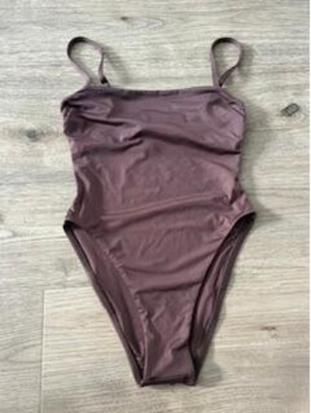 Vitamin A Jenna One Piece Swimsuit Size XS Mocha EcoLux  Ruched High Cut